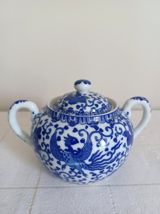 Vintage Japanese Sugar & Creamer Set • Phoenix Ware • Marked: Mizuno sei (ca. 1930-1960) • Perfect Condition! (photo 4 of 6)