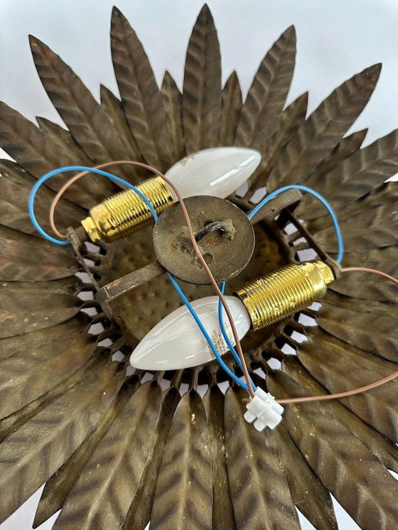 Image 1 of Pair of Vintage Spanish Sunburst Wall Lamps, 1950s–60s
