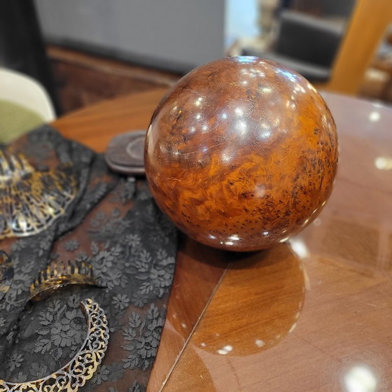 Image 1 of Sfera decorativa, ossidiana mogano, p. s. XX - Francia