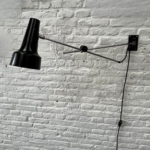 Angling lamp / wall lamp black steel