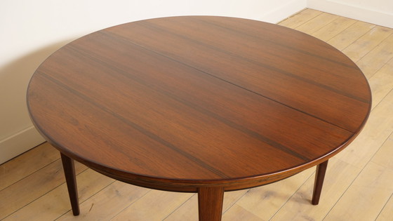 Image 1 of Table à manger ronde vintage | Omann Jun | Bois de rose | extensible