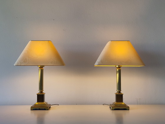 2x Herda Table Lamp XL Hollywood Regency – Metal, Textile (photo 2 of 11)