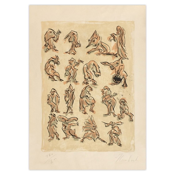 Reinhoud D'HAESE signierte Lithographie 17 Contre 1970 – Lithographien & Drucke, Paper (photo 2 of 5)