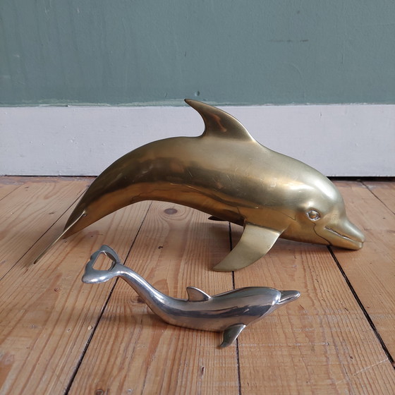 Image 1 of Grande delfino d'ottone d'epoca
