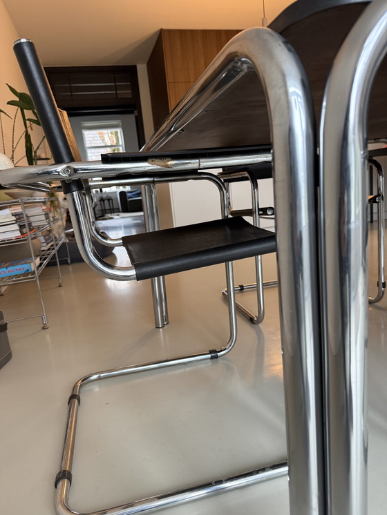 Image 1 of Tubular frame Bauhaus vintage dining table with chairs