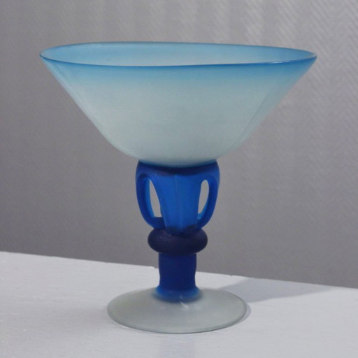 Fruttiera in vetro soffiato, nota come Scavo Murano, Italia, anni '80