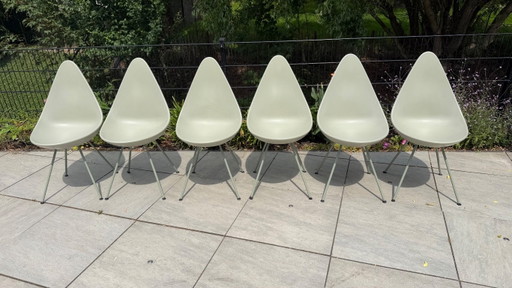 6 originale Fritz Hansen Drop Chairs, Modell 3110