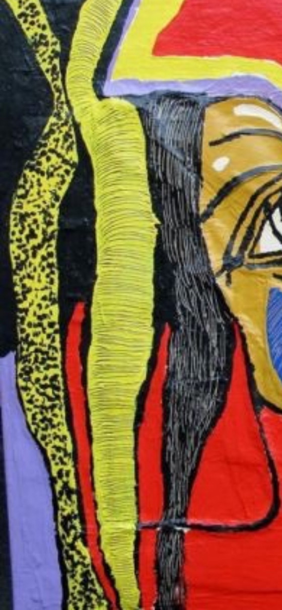 Image 1 of Harold Scheffer " Red Reggae " 70x70 cm.