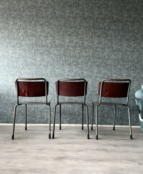 Image 1 of Set di 3 sedie vintage Gispen 106 "TU Delft".