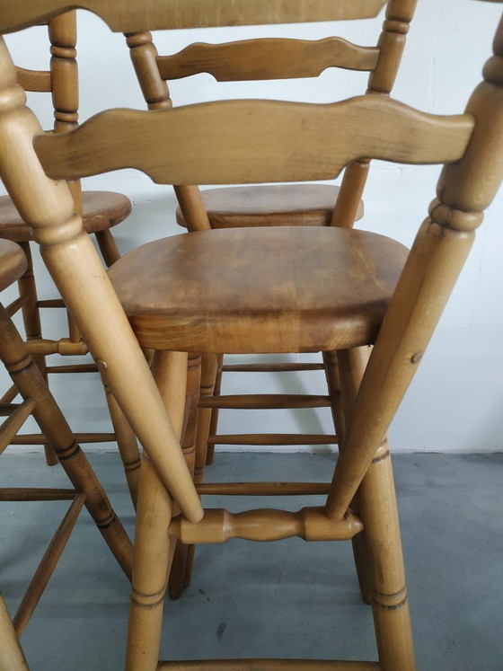 Image 1 of Set Van 4 Jaren Vintage 70 'Farmhouse Style' of Brutalist Style Barkrukken
