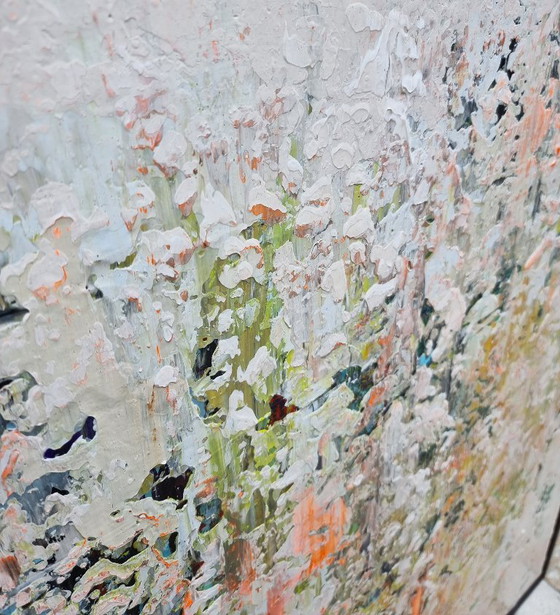 Image 1 of Frances Eckhardt - 80x80 cm abstract colorful painting, hand-painted, framed