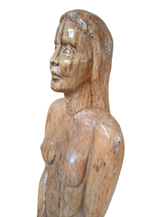 Image 1 of Important 20th Century Wooden Sculpture Female Nude '40