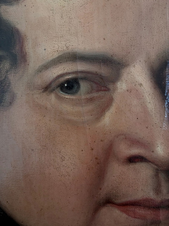 Image 1 of Peinture à l'huile originale ancienne représentant un ténor d'opéra allemand, grand portrait du XIXe siècle