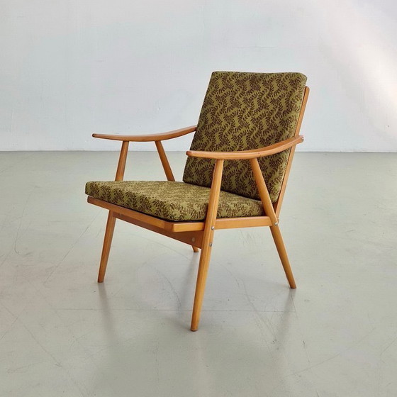 Mid-Century Fauteuil, Tsjechoslowaakse TON Fabriek, Vintage Jaren 60 70 – Textile, Wood (photo 6 of 8)