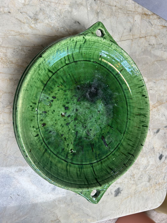 Image 1 of Beautiful Handmade Tamegroute Bowl – Moroccan Pottery – 35cm