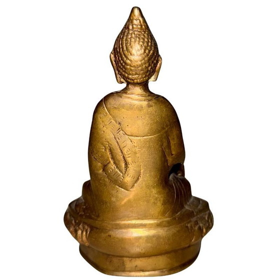 Buda Ladakh Antiguo – Circa 1940 – Bronce Fundido a Mano con Rastros de Dorado – Estatua de Altar Espiritual (photo 5 of 9)