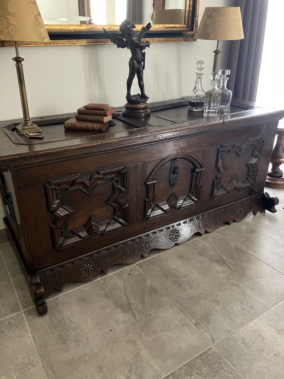 Image 1 of Grote antieke dekenkist