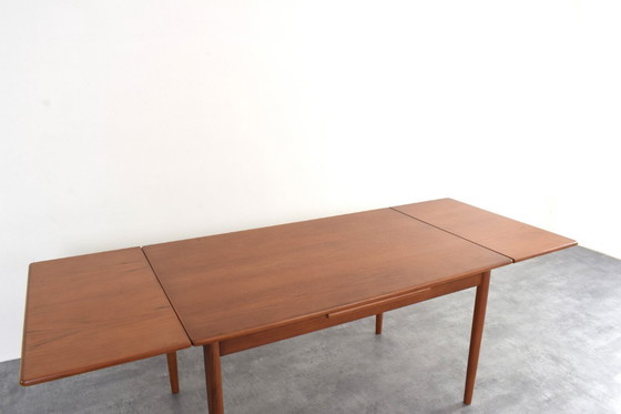 Image 1 of Mid-Century Danish Extendable Teak Dining Table from Rogenstrup Möbelfabrik, 1960s.
