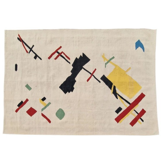Kazimir Malevich Suprematisme 1915 Handgeweven wandtapijt | Wol op katoen Textielkunst (249 x 175 cm) (photo 5 of 11)