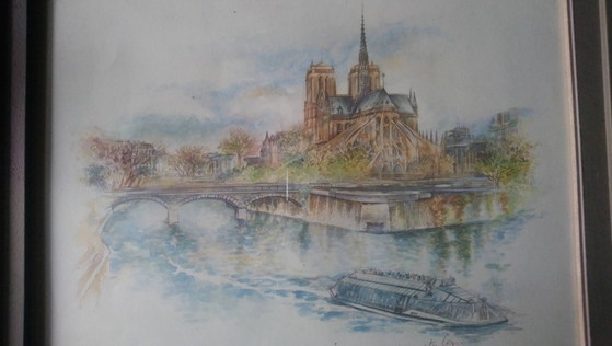 Paris watercolor print "Bernadette Voz" – Wall decoration, Paper, Glass (photo 7 of 17)