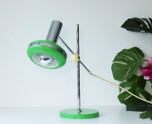 Vintage Tischlampe Space Age UFO Lampe 60er 70er Grün Büroleuchte