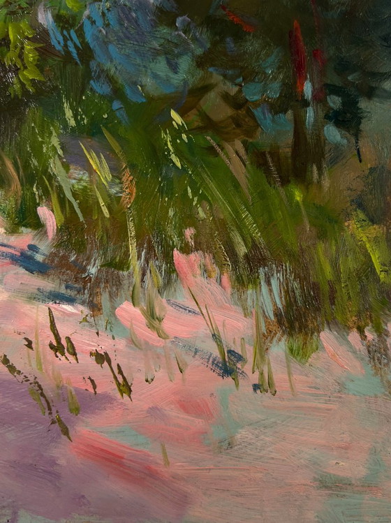 Original Oil Painting Nature Landscape Walk in the Forest – Paintings & Drawings, Mdf (photo 8 of 9)