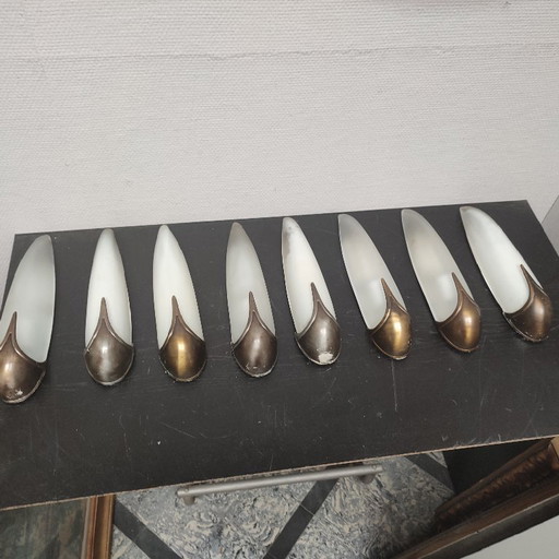 Set of 8 Wall Lamps Idearte Spain – wandlampen, Glass, Metal (photo 2 of 10)