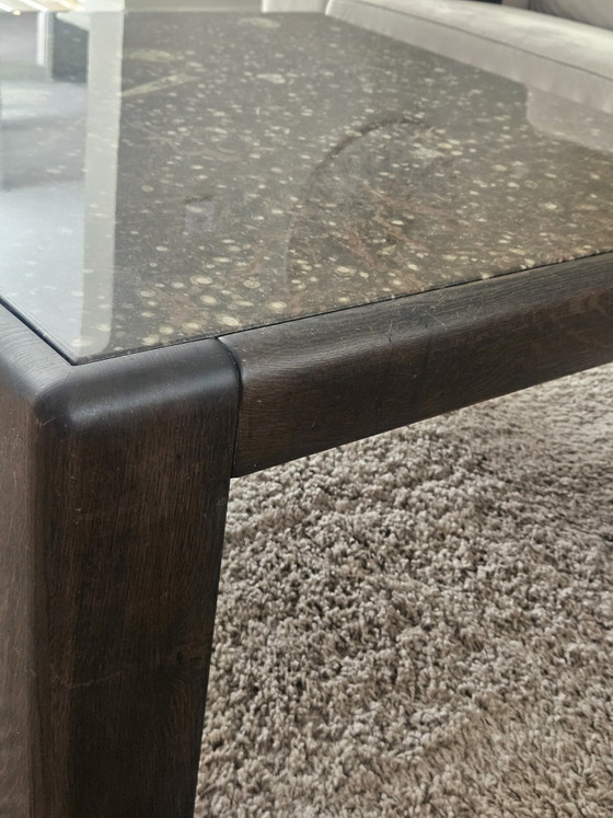 Beautiful Rolf Benz Coffee Table Fossil Marble from 1977 – Stone, Wood (photo 3 of 15)