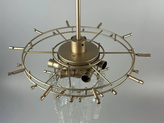 Image 1 of 60s 70s plafondlamp kroonluchter Kinkeldey Duitsland Space Age glas ontwerp