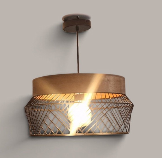 Lampe Design Style Scandinave - Bois Et Métal Noir – Suspensions, Metal, Wood (photo 7 of 13)