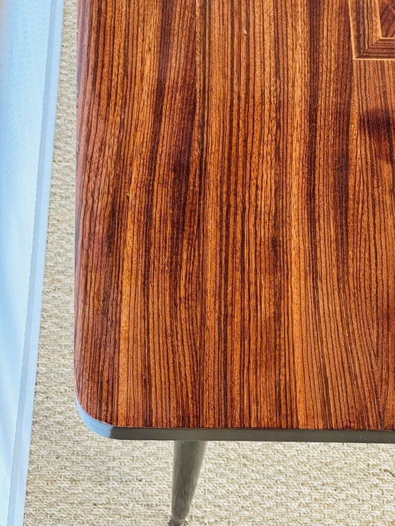 Image 1 of Table de salle à manger art déco en ébène de macassar et marqueterie, 1940