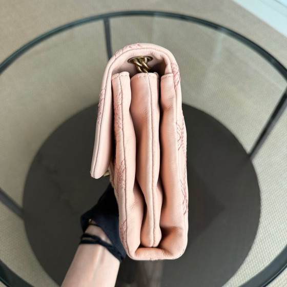 Image 1 of Chanel Seasonal Flap Medium - Triple Stitched Calfskin Quilted Pink Gold Hardware Series 19