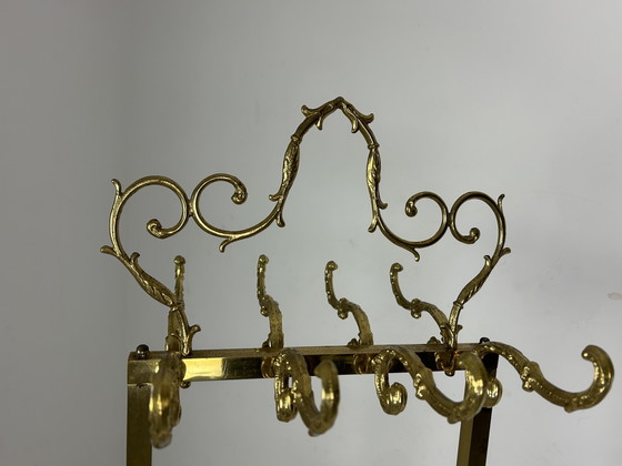 Image 1 of Vintage Hollywood Regency freestanding coat rack brass