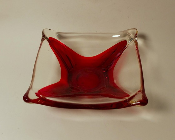 Grote Boheemse Mid-Century Kunstglas Schaal – Schalen (photo 12 of 12)