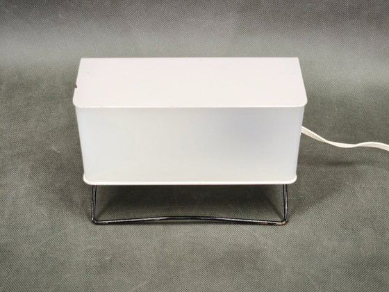 1970s Pokrok Žilina PS 11 Industrial Table Lamp, Czechoslovakia, Metal, Plastic, White (photo 2 of 10)