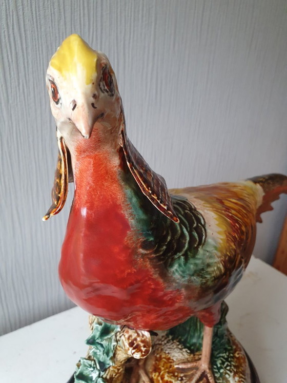 Image 1 of Large antique ceramic pheasant statue ca. 1900-1920