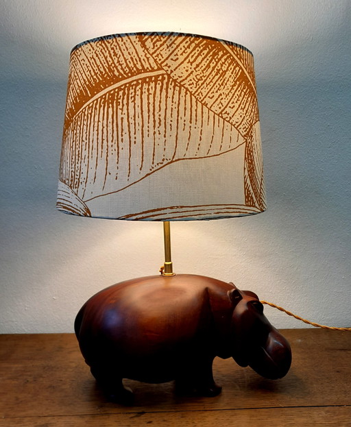 Exotic Wood Hippopotamus Lamp