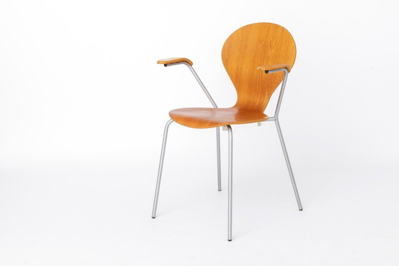Image 1 of Vintage Desk Chair in Metal & Plywood, 1980s – Minimalist Mid Century Office Chair, Restored Industrial Accent Chair
