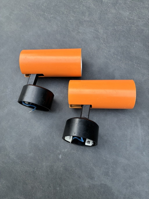 Spots muraux / Plafonniers Space Age Orange – Targetti – Rétro Années 70