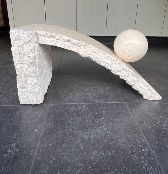 Image 1 of Tavolino da caffè vintage in pietra Mactan degli anni '80