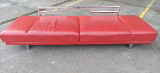 Image 1 of Vintage postmodern Rolf Benz leather sofa