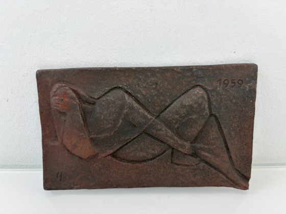 Kurt Lehmann Gusseisen Wandrelief Die Ruhende 1959 – Bildhauerei, Iron (photo 6 of 14)
