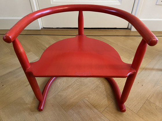 Image 1 of 2X Vintage Red Ikea Children's Chairs Anna By Karin Mobring (1963) With Original Seat Cushion