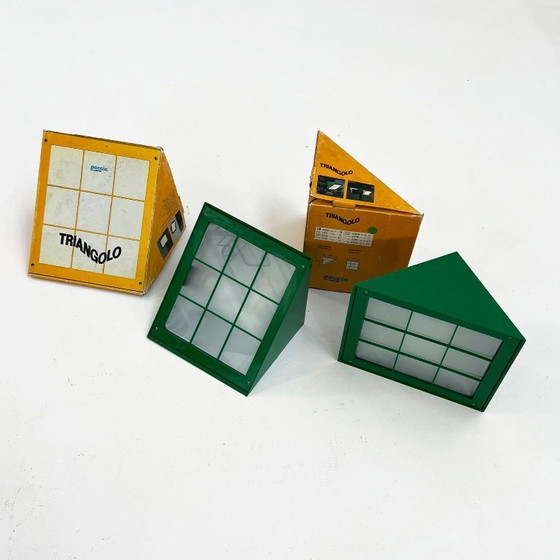 Image 1 of Lámpara de pared para exterior Triangolo en verde de Goccia Illuminazione, años 80
