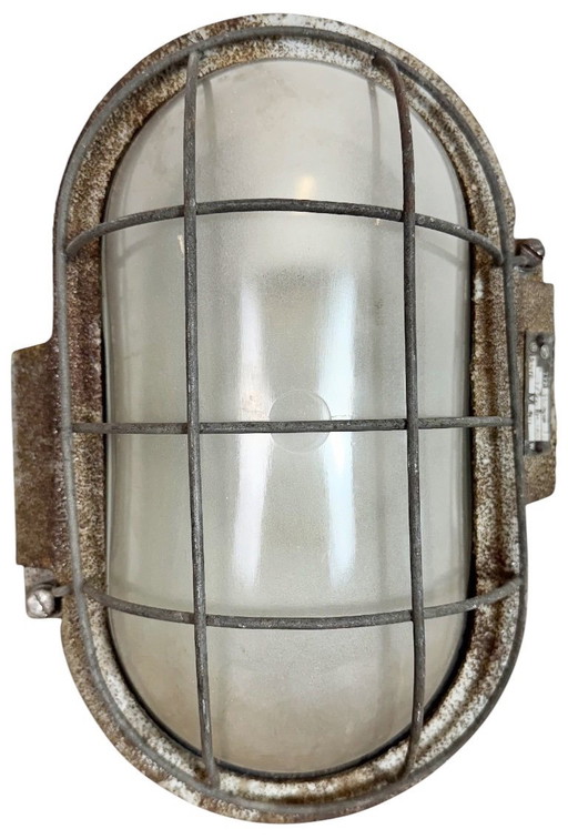 Aplique industrial de hierro fundido gris oxidado de Elektrosvit, años 60