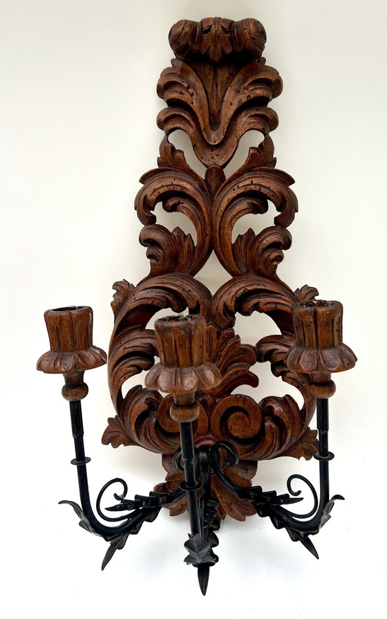 Image 1 of Candelabro de pared histórico de estilo rococó