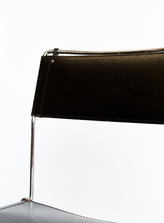 Image 1 of Leder-Esszimmerstühle von Giandomenico Belotti für Alias, 1980er Jahre, 4er-Set