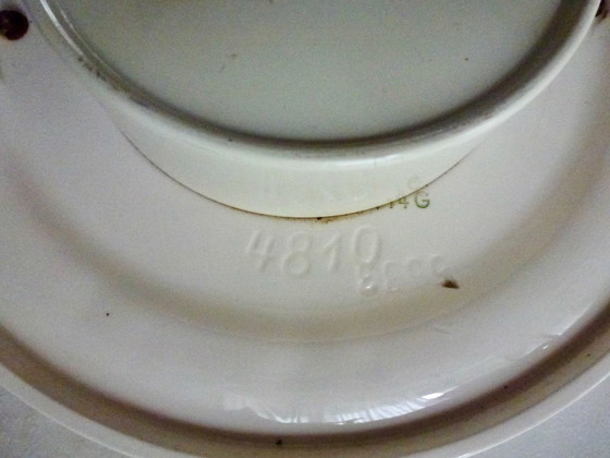 Image 1 of Vintage Junghans wall clock, mint green and gold accents, mid-20th century, Germany