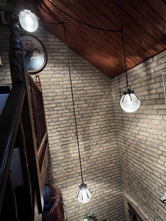 Image 1 of 2 set di lampade da sospensione, bolle, aan ketting 