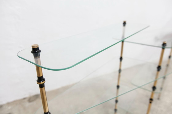 Image 1 of Étagère Présentoir Boulangerie Vitrine de Magasin en Verre et Laiton 1950